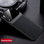 KEYSION Leather Case for Samsung Galaxy A50 A30S A20 A70 A7 2018 Mirror Glass Phone Back Cover For Samsung Note 10 Plus S10 9 8