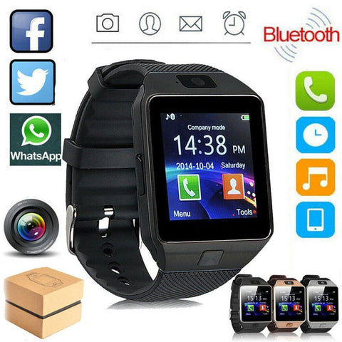 Multifunction Smart Watch Men Photographable Bluetooth Smartwatch With HD Camera Support GSM SIM TF Card Phone Call Watch